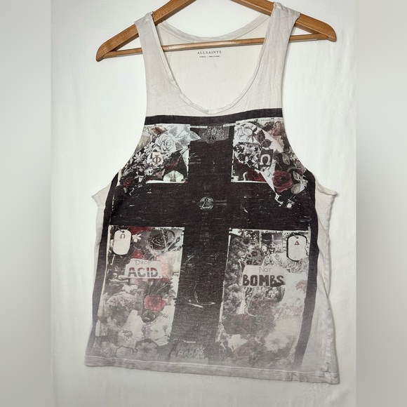 All Saints Vintage Raw Cut Vest (Tank Top) - Picture 1 of 5